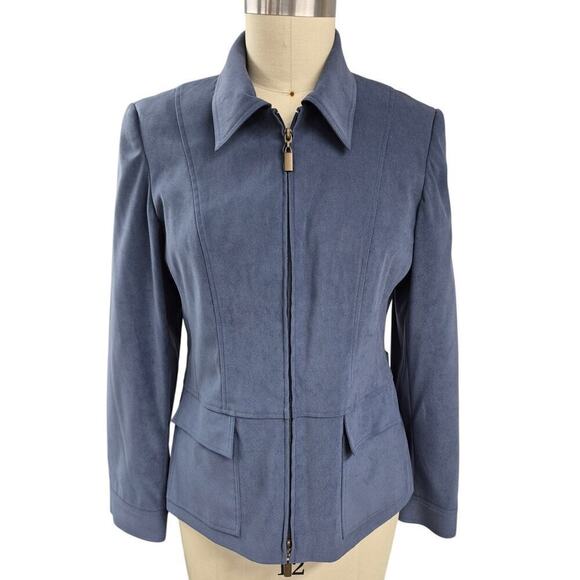 NWT Tribal Stretch-Extensible Polyester Sport Jacket Indigo Blue Sz 10 - Picture 1 of 5